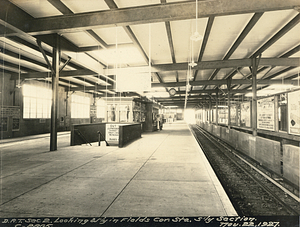 Dorchester Rapid Transit section 2. Looking west in Fields Corner Station south section