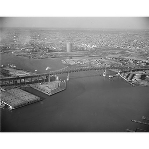 Charlestown, left, and Chelsea Waterfront to Chelsea Naval Hospital, Mystic River Bridge, Boston, MA