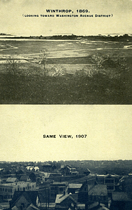 A Post Card Picture of Winthrop in 1869 and then 1907.