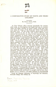 A comparative study of white and negro children