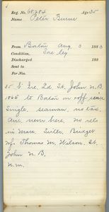 Tewksbury Almshouse Intake Record: Burns, Peter