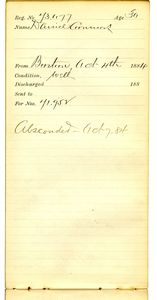 Tewksbury Almshouse Intake Record: Connors, Daniel