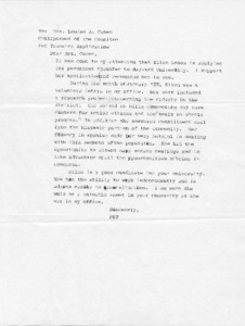Letter to Mrs. Louise A. Cohen from PET