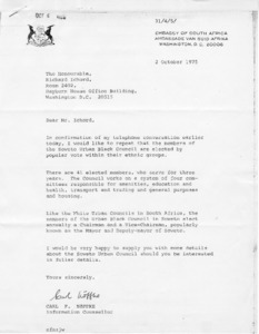 Letter to Richard Ichord from Carl F. Noffke