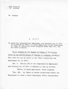 Draft of a bill to amend the Comprehensive Employment and Training Act of 1973