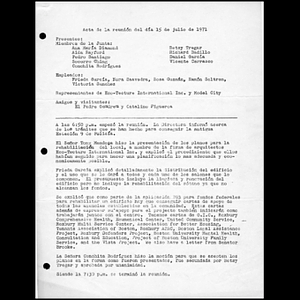 Acta de la reunion del dia 15 de julio de 1971.