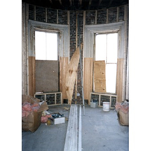 Interior of the bay window at 326 Shawmut Avenue under renovation.