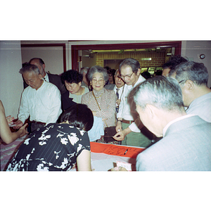 Welcome table at the Chinese Progressive Association's 20th Anniversary and the Workers' Center's 10th Anniversary celebration