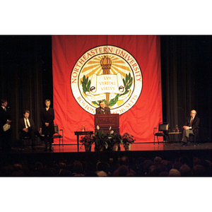 Lech Walesa speaks to inaugurate the International Degree Program
