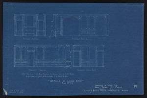 Details of Living Room, Drawings of House for Mrs. Talbot C. Chase, Brookline, Mass., Sept. 4, 1929 and October 7, 1929