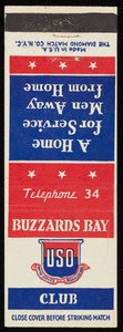 USO Club matchbook cover