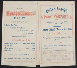 Brochure for the Boston Enamel Paint Company, Boston, Mass., undated