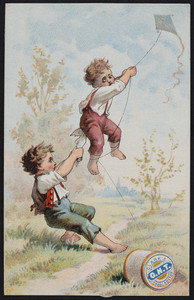 Trade card for Clark's O.N.T. Spool Cotton, location unknown, undated