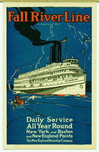 Postcard for the Fall River Line of the New England Steamship Company, undated