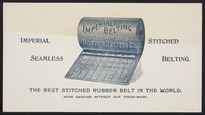 Price list for Imperial Belting, manufactured by Boston Belting Co., Boston, Mass., undated