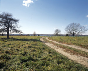 Dirt road and fields, Watson Farm, Jamestown, R.I.