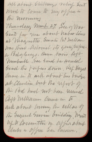 Thomas Lincoln Casey Notebook, February 1890-April 1890, 54, all about [illegible] relief. Sent