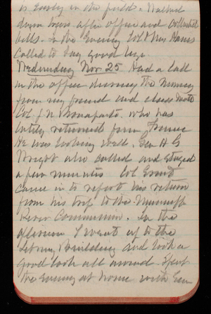Thomas Lincoln Casey Notebook, October 1891-December 1891, 62, is [illegible] in the field. Walked