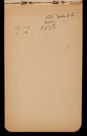 Thomas Lincoln Casey Notebook, November 1894-March 1895, 144, Back inside cover - calculations