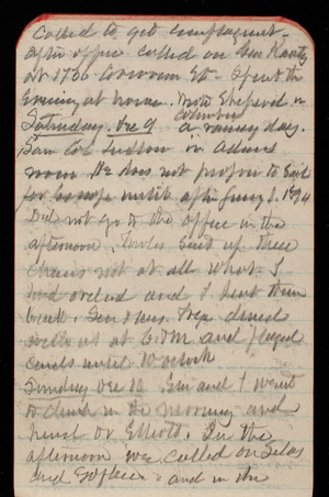 Thomas Lincoln Casey Notebook, November 1893-February 1894, 21, called to get employment