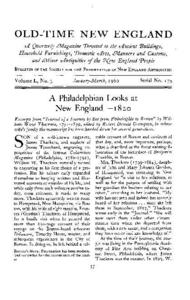 A Philadelphian Looks at New England