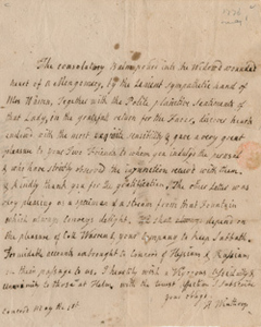 Letter from Hannah Winthrop to Mercy Otis Warren, 1 May 1776