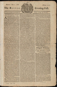 The Boston Evening-Post, 2 May 1768