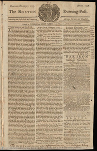 The Boston Evening-Post, 1 February 1773