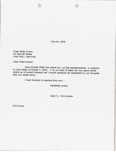 Letter from Mark H. McCormack to Betty Roman