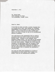 Letter from Mark H. McCormack to James Evert