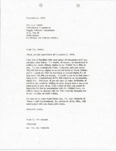 Letter from Mark H. McCormack to J. J. Starke