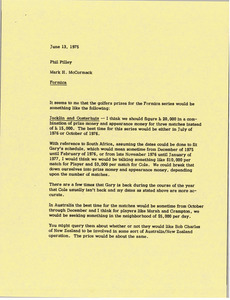 Memorandum from Mark H. McCormack to Phil Pilley