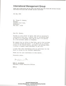 Letter from Mark H. McCormack to Thomas B. Heaney