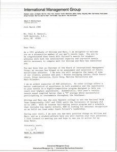 Letter from Mark H. McCormack to Paul B. Renucci