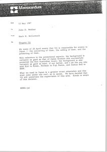 Fax from Mark H. McCormack to John D. Webber