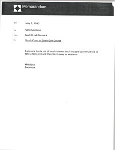 Memorandum from Mark H. McCormack to Colin Maclaine