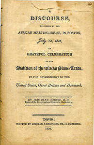 A discourse, delivered at the African meeting-house, in Boston, July 14, 1808
