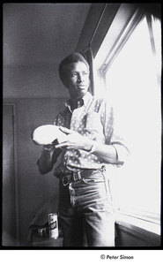 Chambers Brothers: Joe Chambers holding a güiro