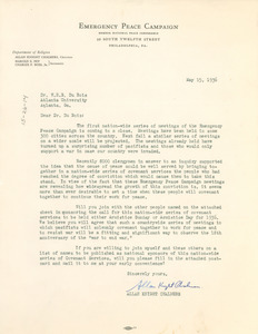 Letter from Emergency Peace Campaign to W. E. B. Du Bois