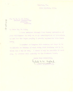 Letter from Robert H. W. Shepard to W. E. B. Du Bois