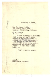 Letter from W. E. B. Du Bois to Theodore Stafford