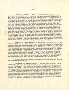 Proposal for educational film involving young Negro writers and artists