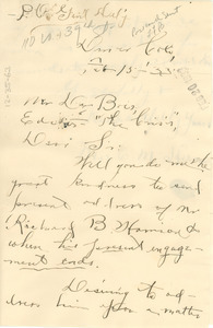 Letter from Mrs. E. M. Heron to W. E. B. Du Bois