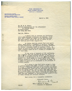 Letter from Edmonia W. Grant to W. E. B. Du Bois