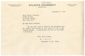 Letter from Atlanta University to Marvel K. Jackson