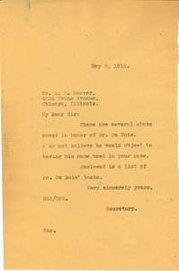Letter from Madeline G. Allison to Archie L. Weaver