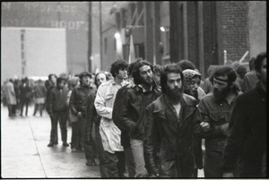 MIT I-Lab demonstration: protesters marching by Instrumentation Laboratory