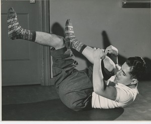 Ed Wergeles doing floor exercises