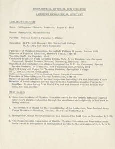 Leslie Judd biographical information for updating the American Biographical Institute