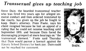 Transsexual Gives Up Teaching Job